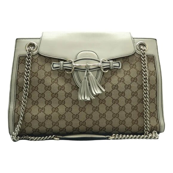 GUCCI Emily Brown Cloth Shoulder Bag 552-060525 - Picture 1 of 11